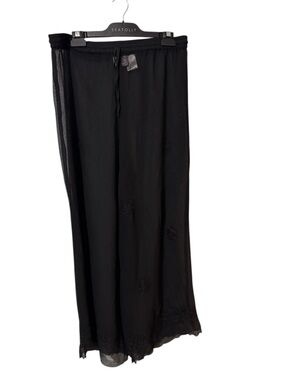 Sand N Sun Black Wide-Leg Beach Pants XL